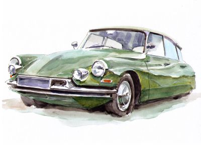 Лот: 7991013. Фото: 1. рисунок автомобиля Citroen DS... Картины, рисунки