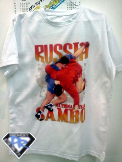 Лот: 4769935. Фото: 1. Футболка унисекс белая "Самбо". Футболки, поло