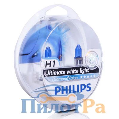 Лот: 10177706. Фото: 1. Лампа Philips H1 P14,5s Diamond... Оптика и освещение