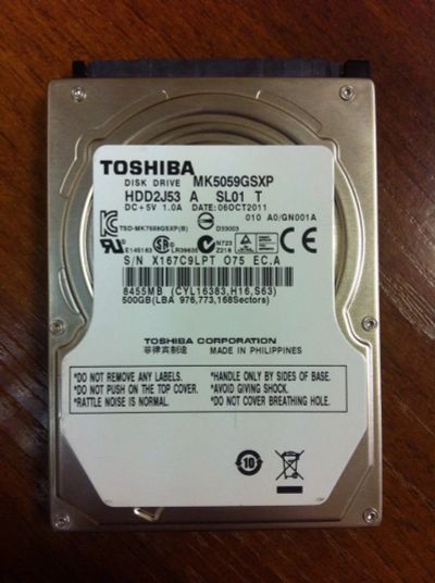 Лот: 6488514. Фото: 1. Toshiba MK5059GSXP (2.5", 500Gb... Жёсткие диски (HDD)