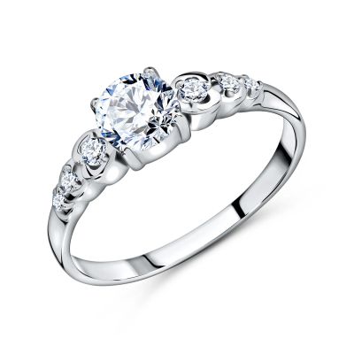 Лот: 23885295. Фото: 1. Серебряное кольцо с фианитами. Кольца, перстни