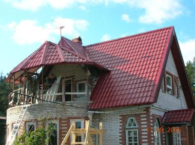 Лот: 7107473. Фото: 1. Металлочерепица 1,19х2,20м красное... Кровельные материалы