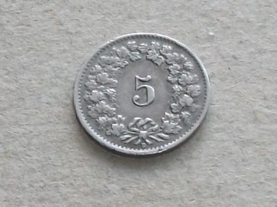 Лот: 19566336. Фото: 1. Монета 5 раппен пять Швейцария... Европа