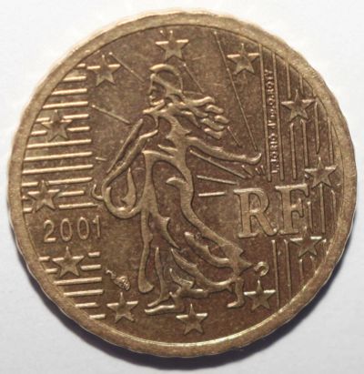 Лот: 11634742. Фото: 1. 10 евроцентов 2001 год. Франция. Европа