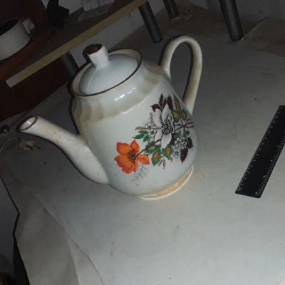 Лот: 19167173. Фото: 1. большой фарфоровый заварник чайник... Фарфор, керамика