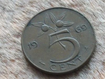 Лот: 10702495. Фото: 1. Монета 5 цент пять Нидерланды... Европа