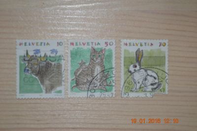 Лот: 6776381. Фото: 1. Марки Швейцарии 1990-1992г. Животные. Марки