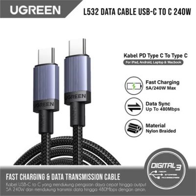Лот: 25789830. Фото: 1. Кабель UGREEN L532 (65909) USB-C... Шлейфы, кабели, переходники