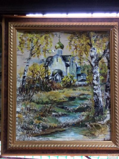 Лот: 9686922. Фото: 1. Картина на бересте 5. Картины, рисунки