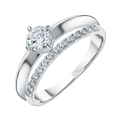 Лот: 23806382. Фото: 1. Серебряное кольцо с фианитами. Кольца, перстни