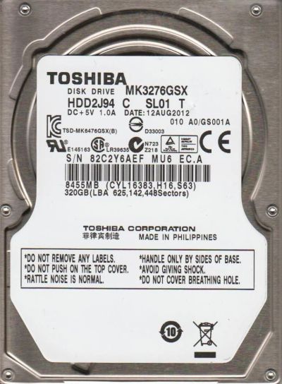 Лот: 4206094. Фото: 1. Жесткий диск для ноутбука 320Gb... Жёсткие диски (HDD)