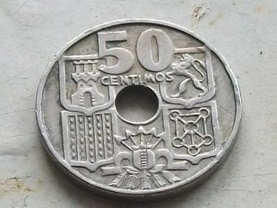 Лот: 15024798. Фото: 1. Монета 50 сентимо Испания 1949... Европа