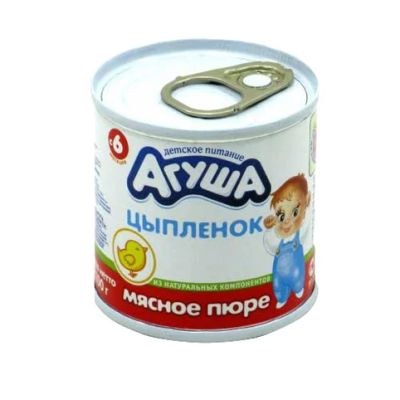 Лот: 4348375. Фото: 1. Мясное пюре Агуша индейка и цыпленок. Детское питание