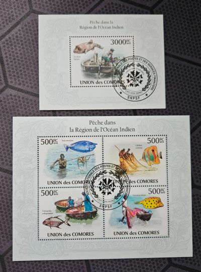 Лот: 25741825. Фото: 1. Марки: Коморы. 2010. Рыбный промысел... Марки