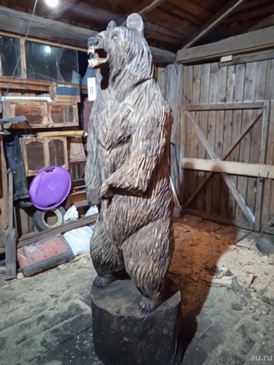 Лот: 18483257. Фото: 1. Деревянная скульптура медведь. Скульптуры