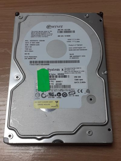 Лот: 18422412. Фото: 1. HDD 250gb SATA, жесткий диск для... Жёсткие диски