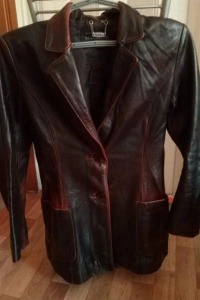 Лот: 1837377. Фото: 1. куртка кожаная-пиджак MaxMara... Верхняя одежда