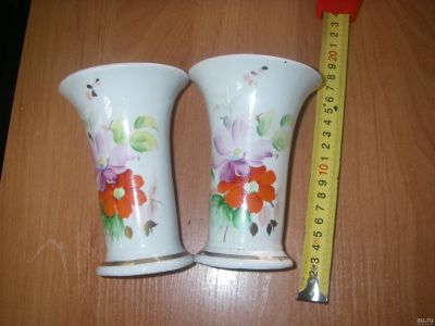 Лот: 15655981. Фото: 1. Вазы 2 шт.,дулево 50-х годов. Вазы