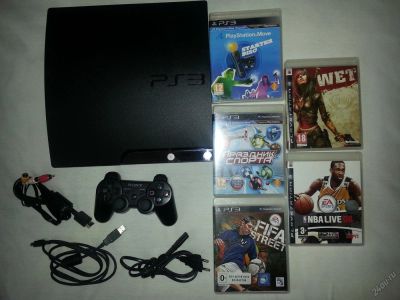 Лот: 4066651. Фото: 1. PS3 Slim 320Gb+ диски в подарок. Игровые приставки, консоли