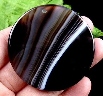 Лот: 7594111. Фото: 1. Агат круглый Кулон бусина 52x6mm. Драгоценные и поделочные камни