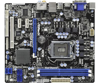 Лот: 5198571. Фото: 1. Asrock h67m/si неисправна 1155. Материнские платы