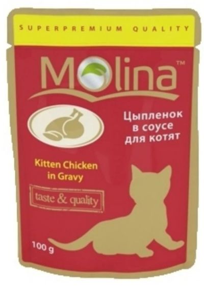 Лот: 5110502. Фото: 1. Паучи Molina для котят, цыпленок... Корма