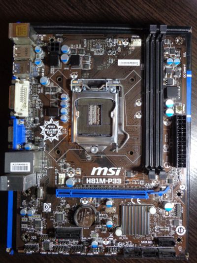 Лот: 13438565. Фото: 1. Материнская плата MSI H81M-P33... Материнские платы
