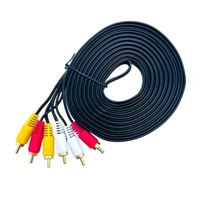 Лот: 22144247. Фото: 1. КАБЕЛЬ CE NO-NAME 3RCA->3RCA 5M. Шнуры, кабели, разъёмы