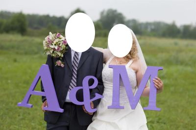Лот: 3161697. Фото: 1. Буквы "М", "&", "А" фиолетового... Другое (свадебная мода)