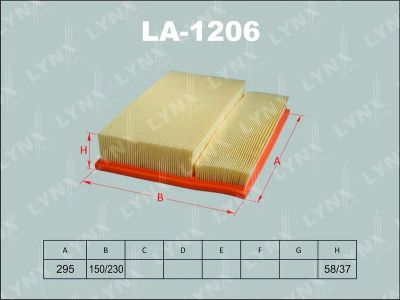 Лот: 13356966. Фото: 1. Lynx LA-1206 Воздушный фильтр. Расходные материалы