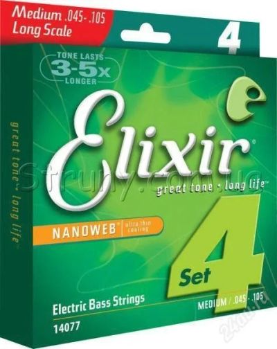 Лот: 2065659. Фото: 1. Струны для бас-гитары Elixir. Аксессуары, комплектующие