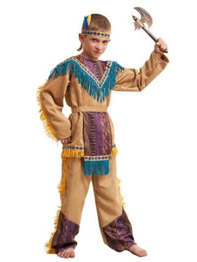 Лот: 10622382. Фото: 1. Новогодний костюм "Индеец" (рост... Детские карнавальные, праздничные костюмы