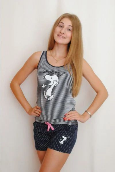 Лот: 7442704. Фото: 1. Пижама Snoopy с шортами, размер... Домашняя одежда
