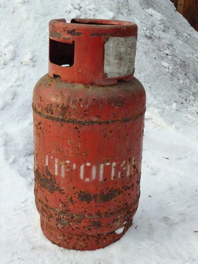 Лот: 24988382. Фото: 1. Газовый баллон 27 литров б/у с... Баллоны, газ в баллонах