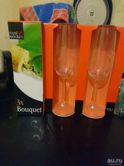Лот: 10597178. Фото: 1. Новый набор бокалов для шампанского... Кружки, стаканы, бокалы
