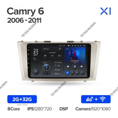 Лот: 20760625. Фото: 1. Магнитола Teyes X1 Camry V40 2006-2011. Автомагнитолы