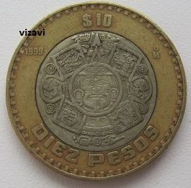 Лот: 18435780. Фото: 1. Мексика 10 песо 1999 (14). Америка