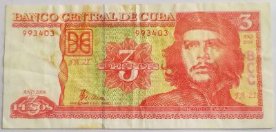 Лот: 20568008. Фото: 1. Куба 3 песо 2004 оборотная. Америка