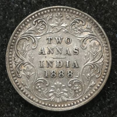 Лот: 23423145. Фото: 1. 2 анны 1888 года. Индия (Британская... Азия