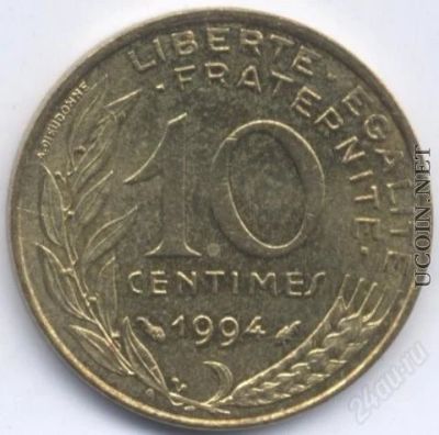 Лот: 1042416. Фото: 1. 10 centimes 1994. Другое (монеты)