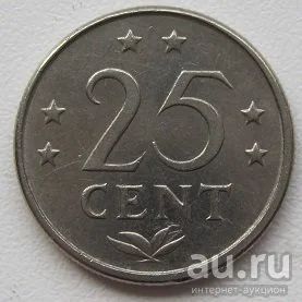 Лот: 13336428. Фото: 1. Нидерландские Антиллы 25 центов... Америка