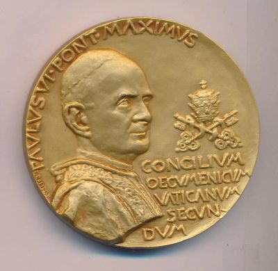 Лот: 7870758. Фото: 1. Ватикан Медаль Папа Павел VI... Сувенирные