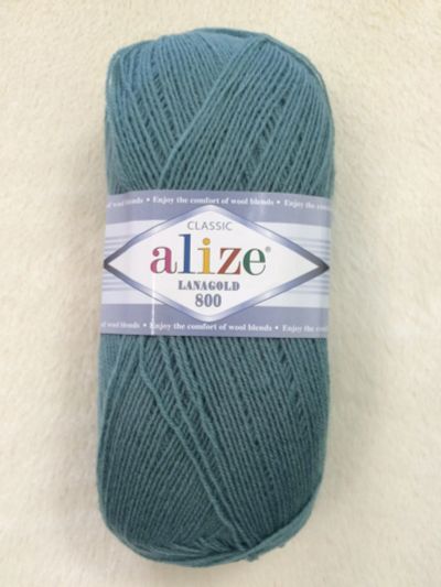 Лот: 12751524. Фото: 1. Пряжа Alize Lanagold 800 49% шерсть... Ткани, нитки, пряжа