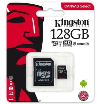 Лот: 21516767. Фото: 1. Карта MicroSD 128 Гб KINGSTON... Карты памяти
