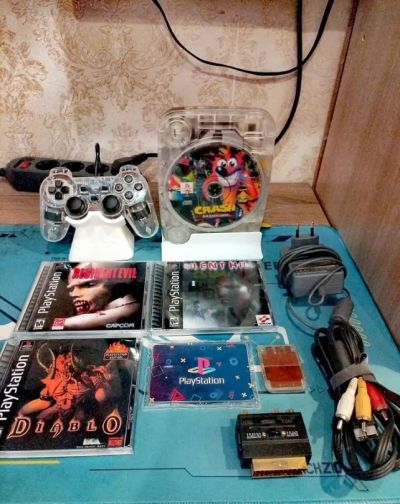 Лот: 24878636. Фото: 1. Sony Playstation One Slim (PS1... Игровые приставки, консоли