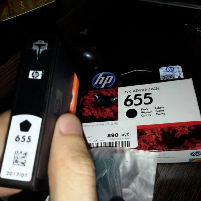 Лот: 6252541. Фото: 1. картридж hp655 black почти новый. Картриджи, расходные материалы