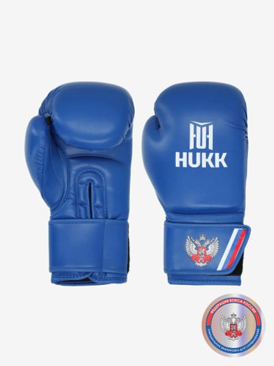 Лот: 25690151. Фото: 1. Перчатки боксерские Hukk, Синий. Другое (спортивная одежда)