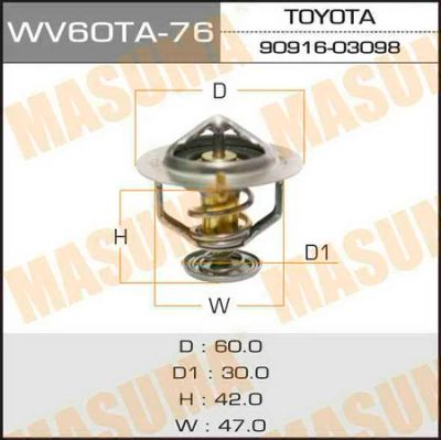 Лот: 18589804. Фото: 1. Термостат masuma WV60TA-76. Двигатель и элементы двигателя