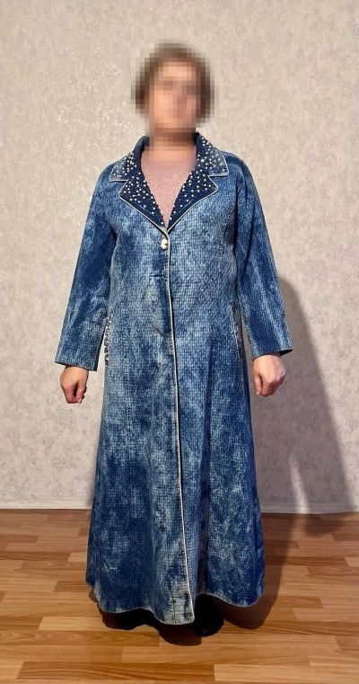 Лот: 19953798. Фото: 1. Джинсовое пальто 54-58р-р платье... Верхняя одежда