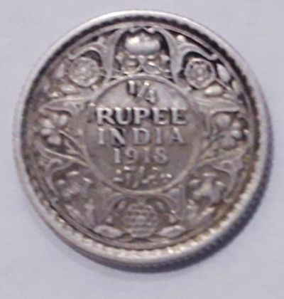 Лот: 11968118. Фото: 1. британская индия1918год.серебро. Азия